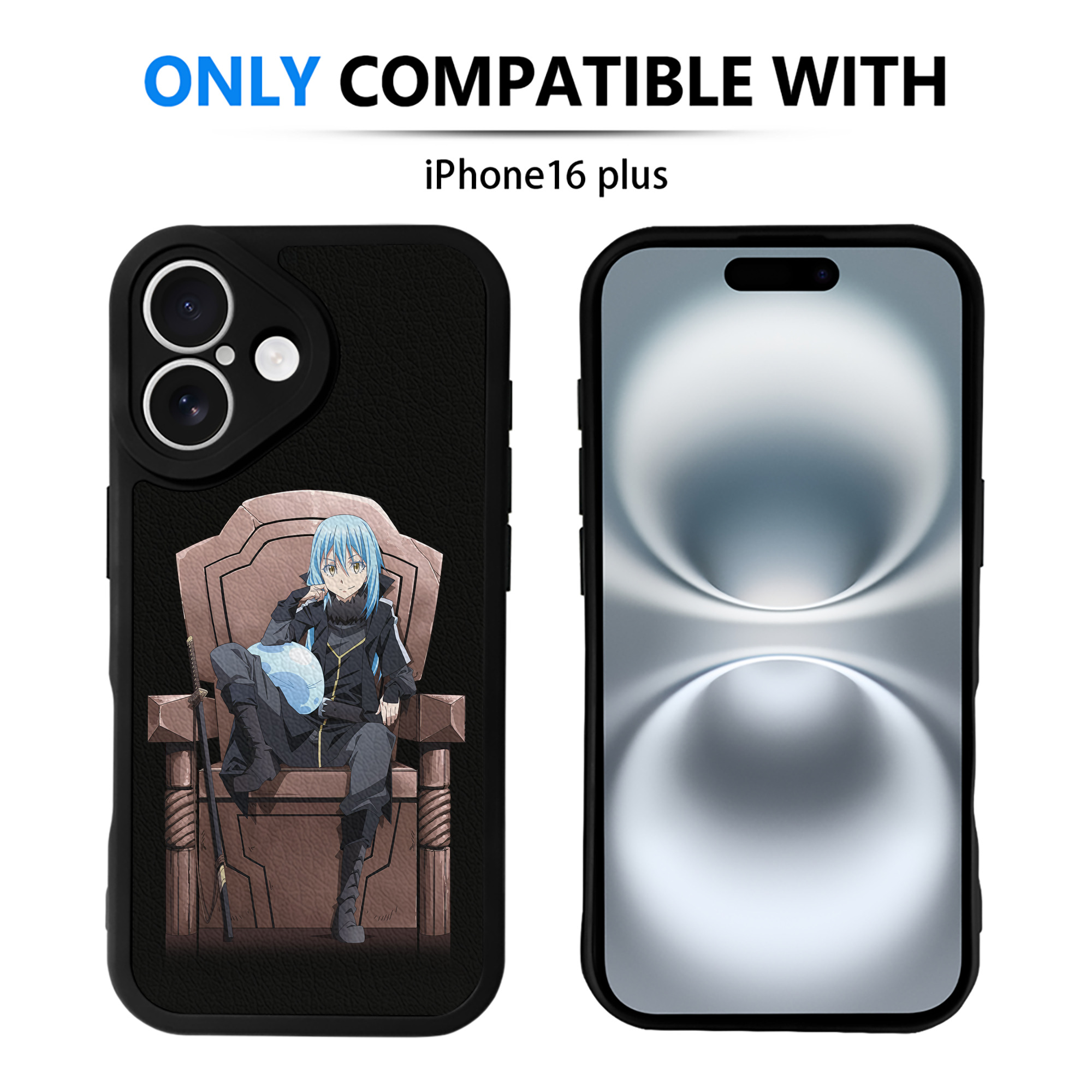（画像用） 転スラ Regarding Reincarnated to Slime 【iPhone 16シリーズ対応】シリコンスマホケース（レザー調） 材質：シリコン